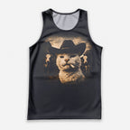 Cat Running Tank Top Funny Cowboy Cat Running Singlet for Men and Women