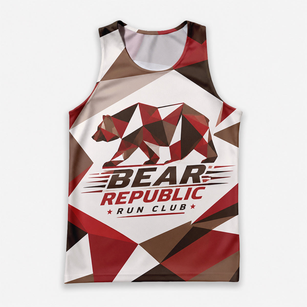Geometric Bear Republic MT California State Running Tank Top