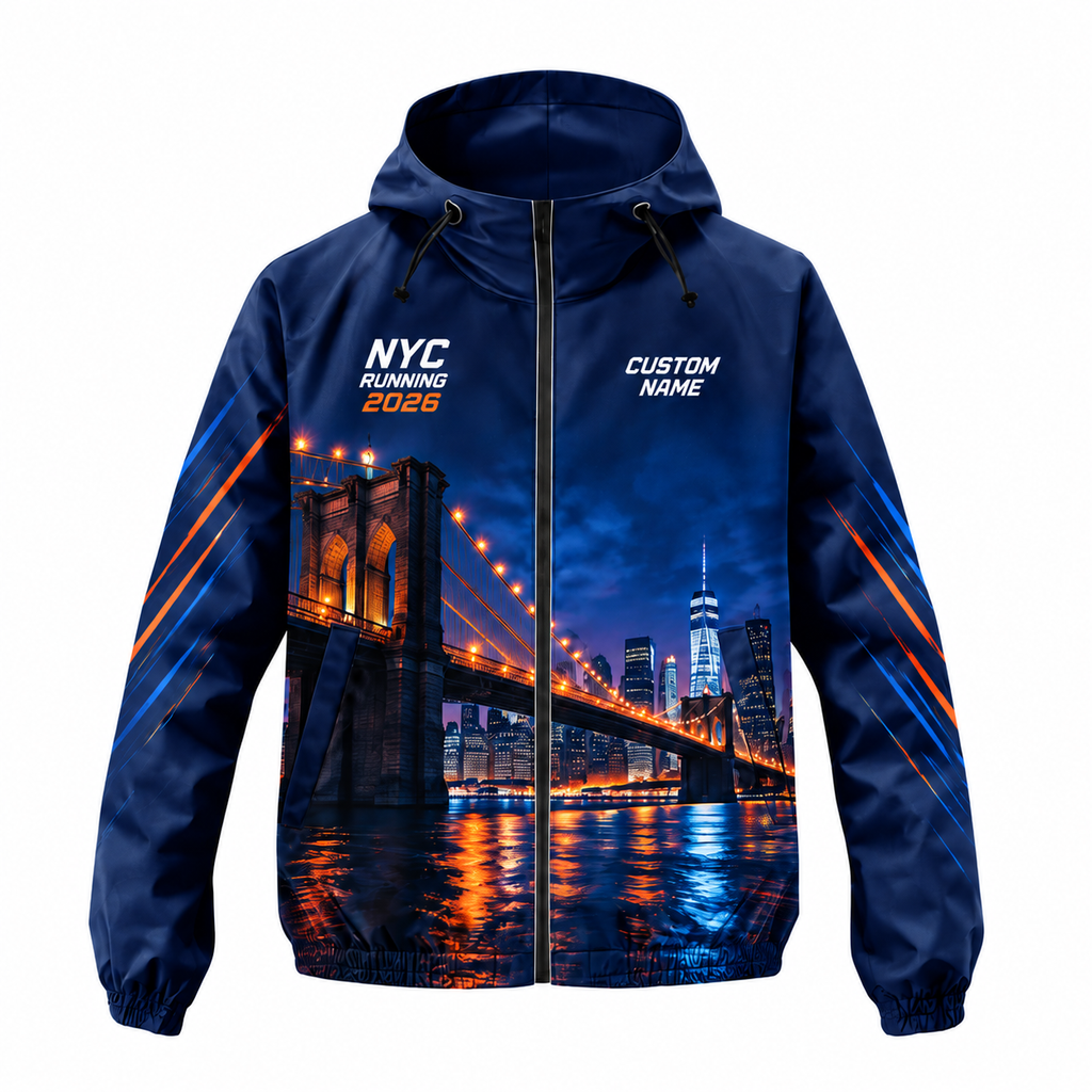 Custom Name Brooklyn Bridge Night Run Running Windbreaker Jacket
