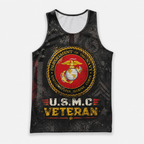 Veteran Running Tank Top - US Marine Corps Veteran V9 Tech Singlet
