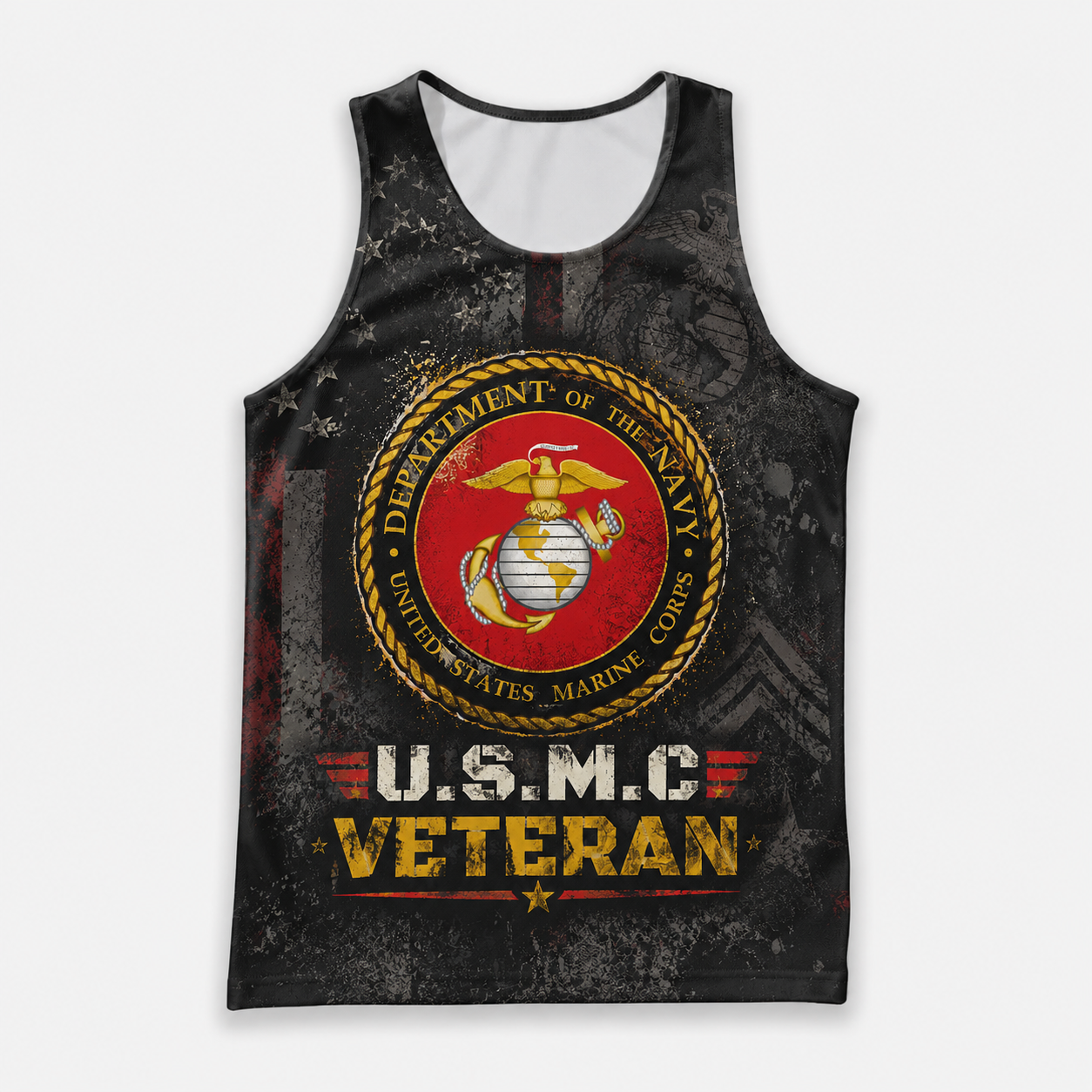 Veteran Running Tank Top - US Marine Corps Veteran V9 Tech Singlet