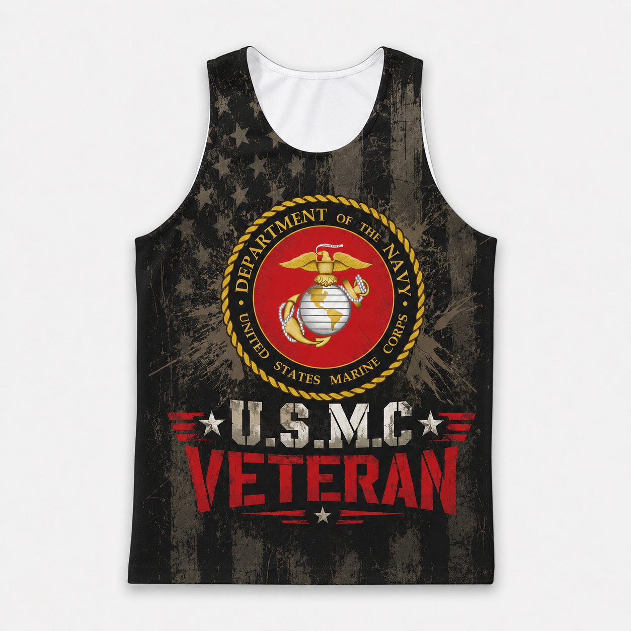 Veteran Running Tank Top - US Marine Corps Veteran V10 Tech Singlet