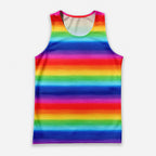 LGBT Pride Running Tank Top Rainbow Stripe Running Singlet for Men and Women