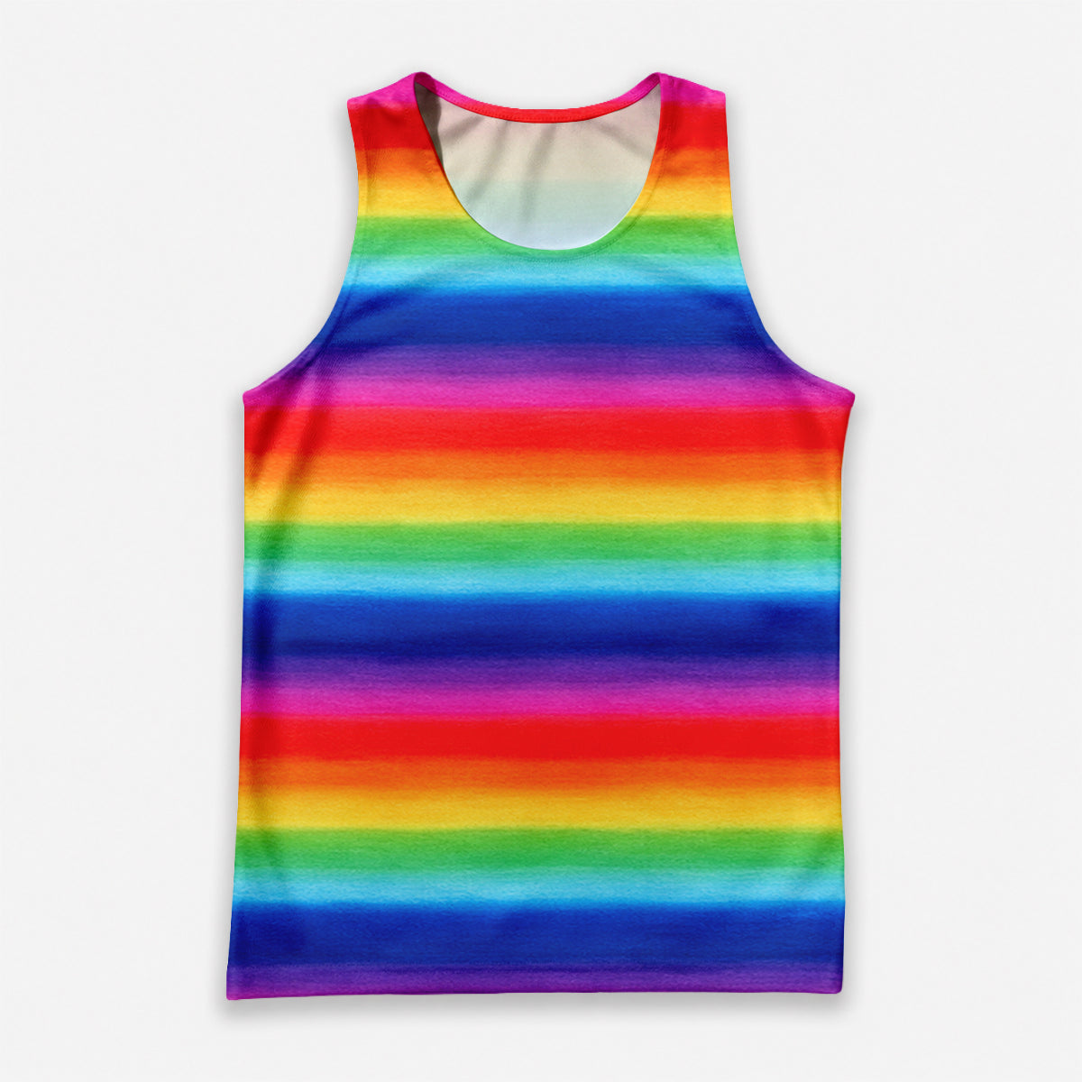 LGBT Pride Running Tank Top Rainbow Stripe Running Singlet for Men and Women