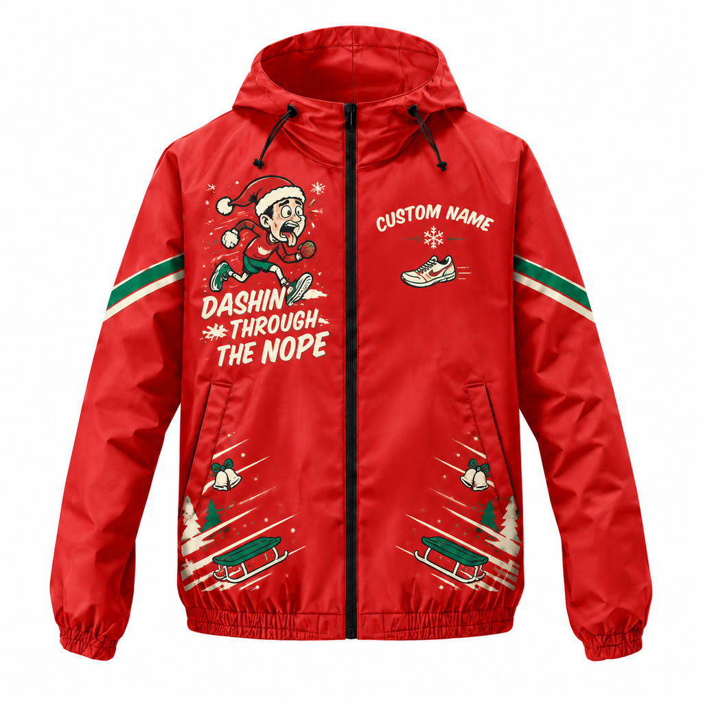 Custom Name Dashin’ Through the Nope Running Windbreaker Jacket