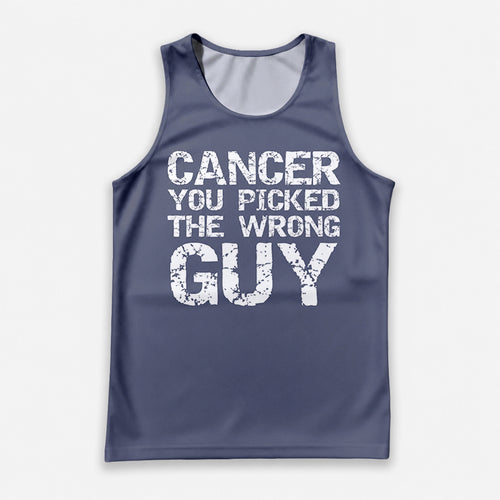 Cancer Fighter Running Tank Top Wrong Guy Running Singlet for Men