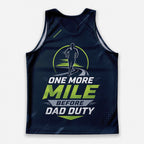 Funny Dad Running Tank Top One More Mile Before Dad Duty Tech Singlet
