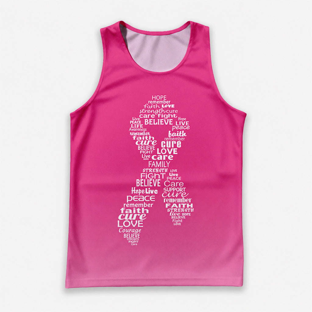Cancer Fighter Running Tank Top Breast Cancer Awareness Running Singlet for Men and Women