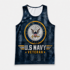 Veteran Running Tank Top - US Navy Veteran V6 Tech Singlet
