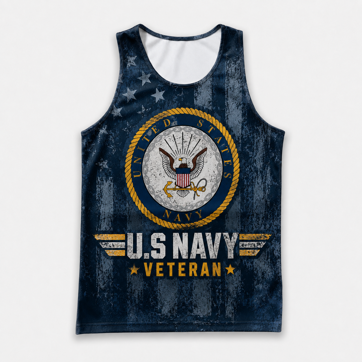 Veteran Running Tank Top - US Navy Veteran V6 Tech Singlet