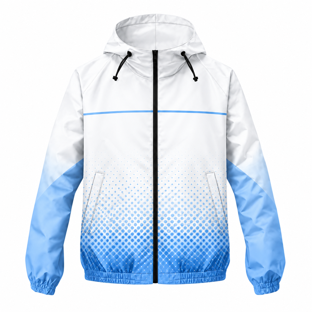 Custom Name State Sport Dot Fade Running Windbreaker Jacket