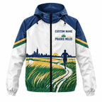 Custom Name Prairie Miles Illinois Illinois Running Windbreaker Jacket
