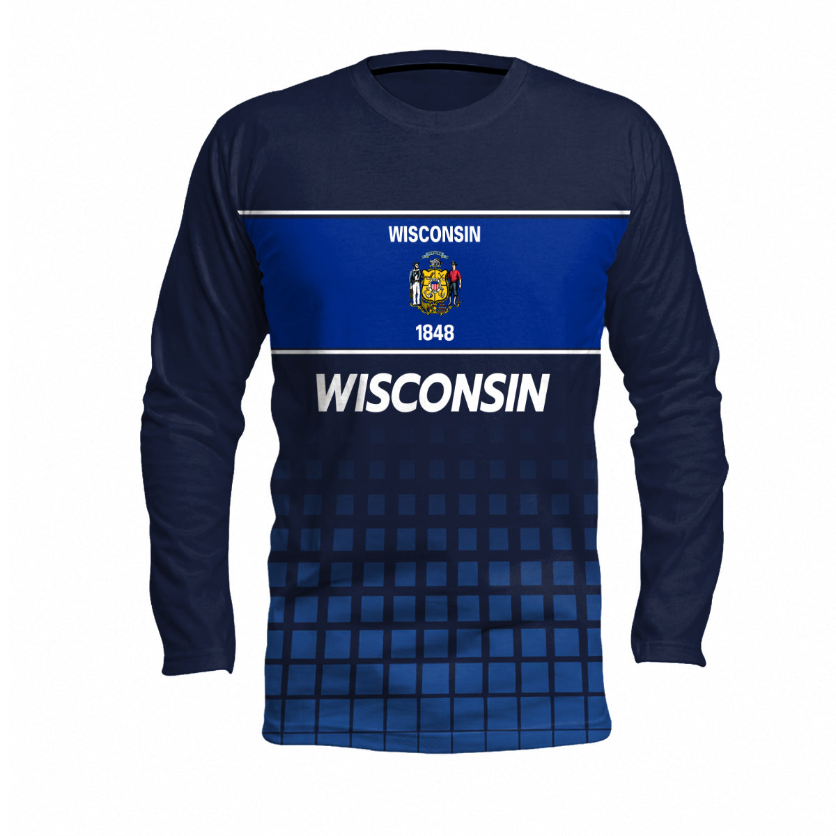 Wisconsin State Pride Long Sleeve Running T-Shirt