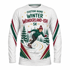Custom Name Running Through a Winter Wonderland-ish Running Long Sleeve Shirt