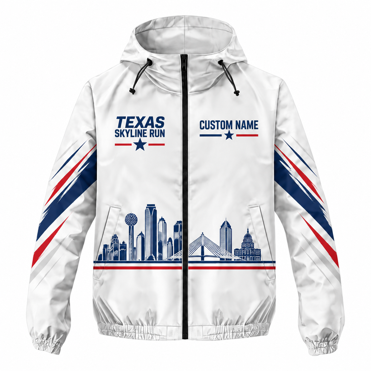 Custom Name Texas Skyline Run Running Windbreaker Jacket