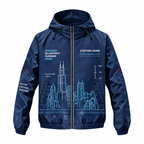 Custom Name Chicago Blueprint Runner Running Windbreaker Jacket
