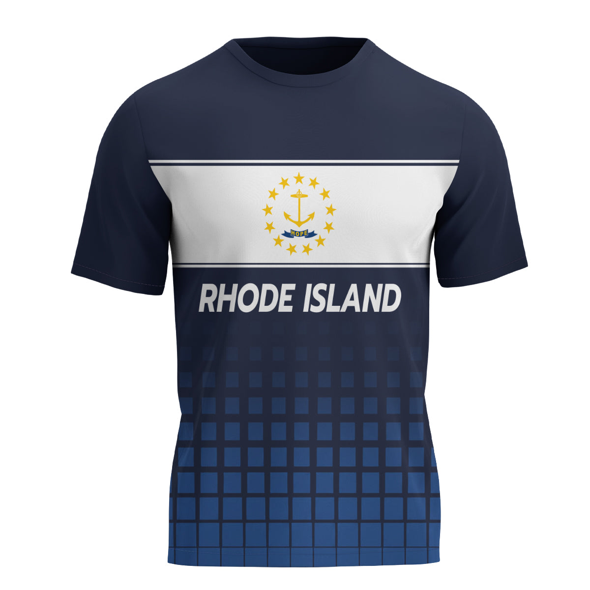 Rhode Island State Pride Tech Running T-Shirt