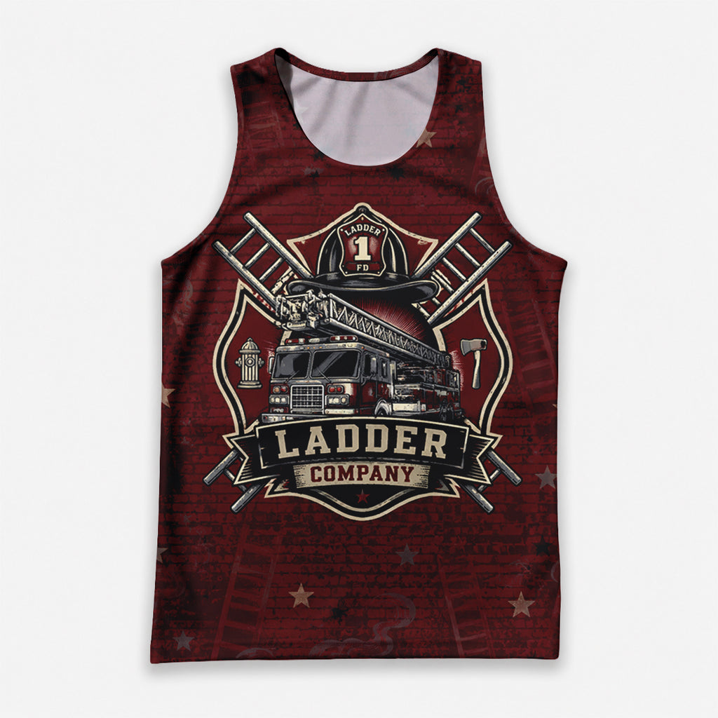 Men's Running Tank Top Firefighter Ladder Company Running Singlet V2