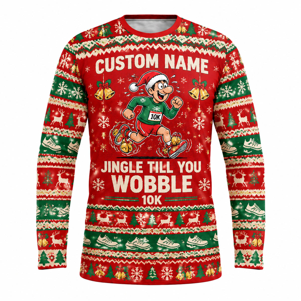 Custom Name Jingle Till You Wobble Running Long Sleeve Shirt
