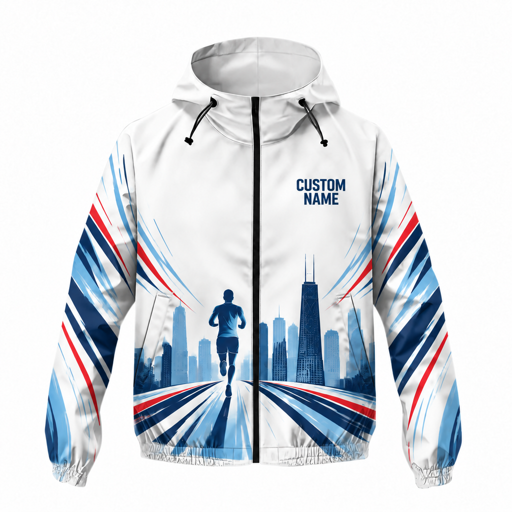 Custom Name Chicago Run The City Running Windbreaker Jacket