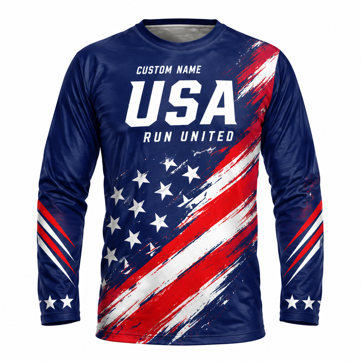 Custom Name Patriot Pace Running Long Sleeve Shirt