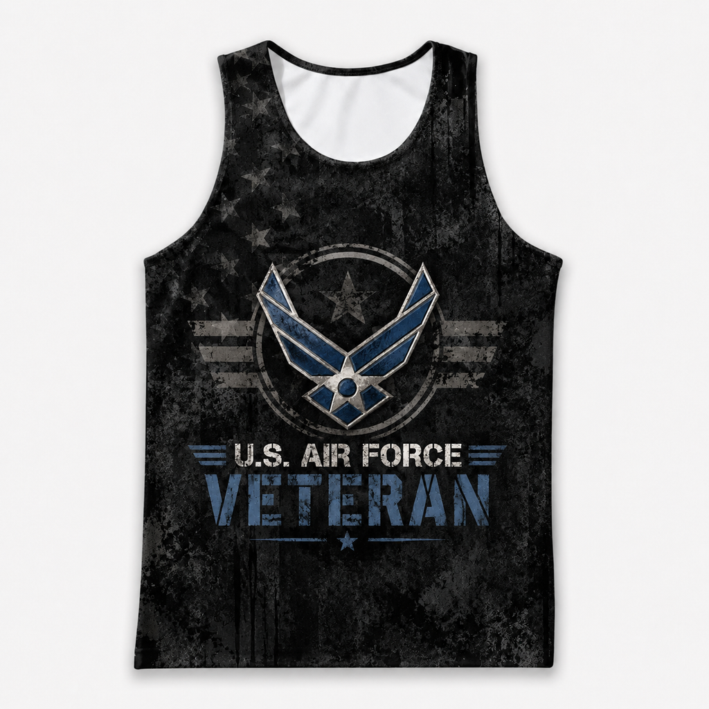 Veteran Running Tank Top - US Air Force Veteran V3 Tech Singlet