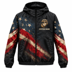 Custom Name Marine Corps Veteran Brotherhood Running Windbreaker Jacket