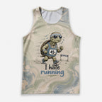 Funny Running Tank Top I Hate Running Turtle Tech Singlet V3