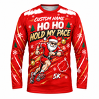 Custom Name Ho Ho Hold My Pace Running Long Sleeve Shirt
