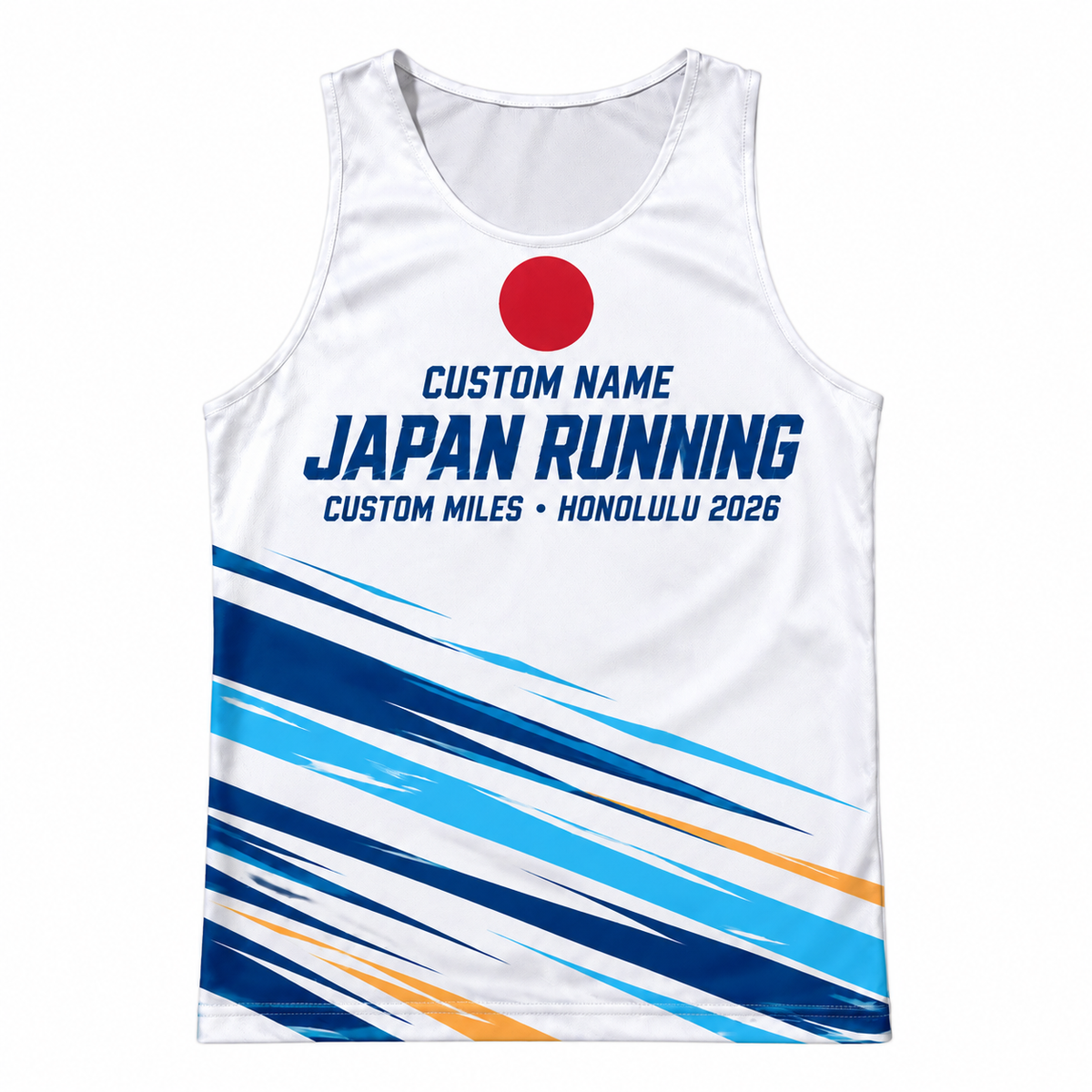 Custom Name Miles Rising Sun Aloha Running Tank Top