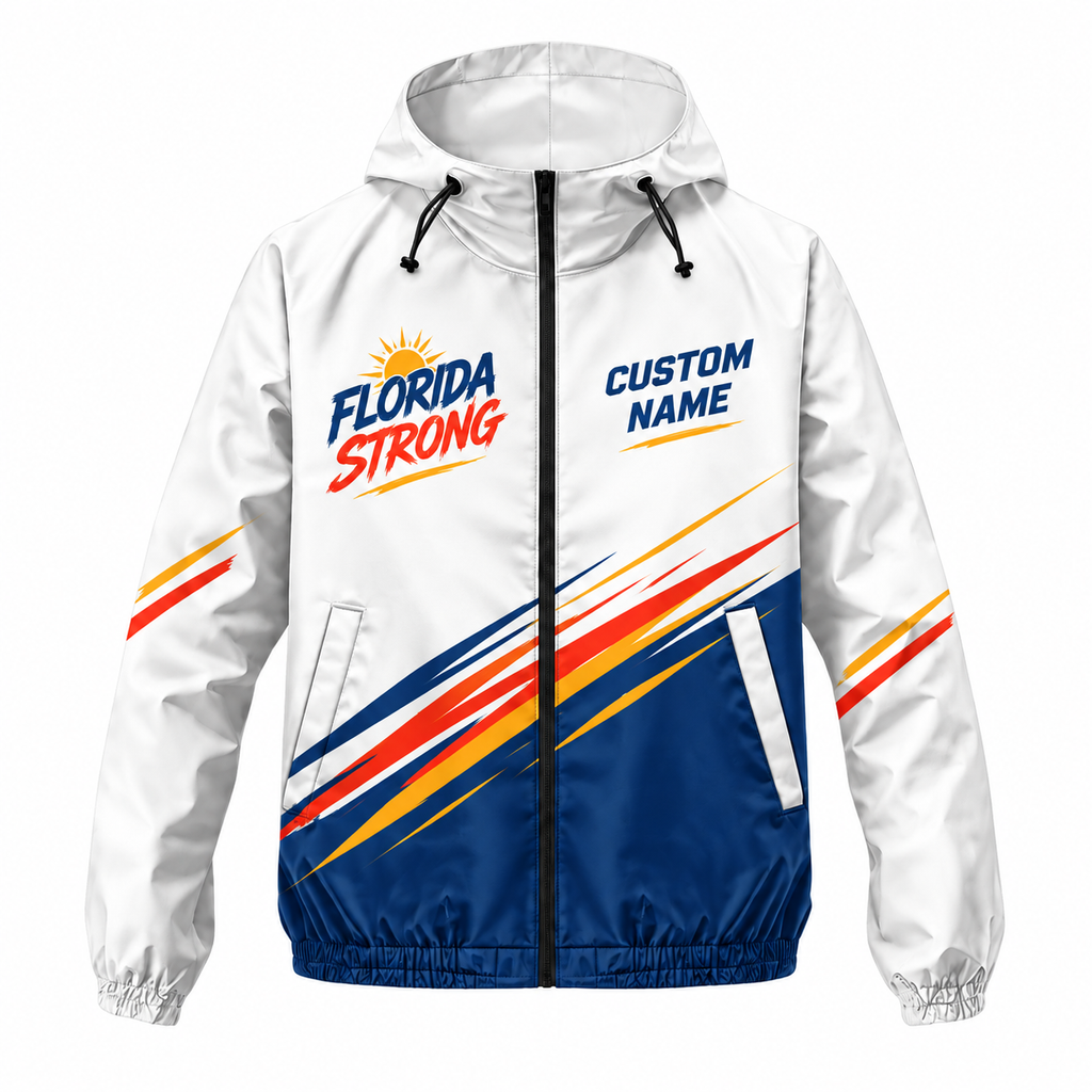 Custom Name Florida Strong Runner Florida Running Windbreaker Jacket
