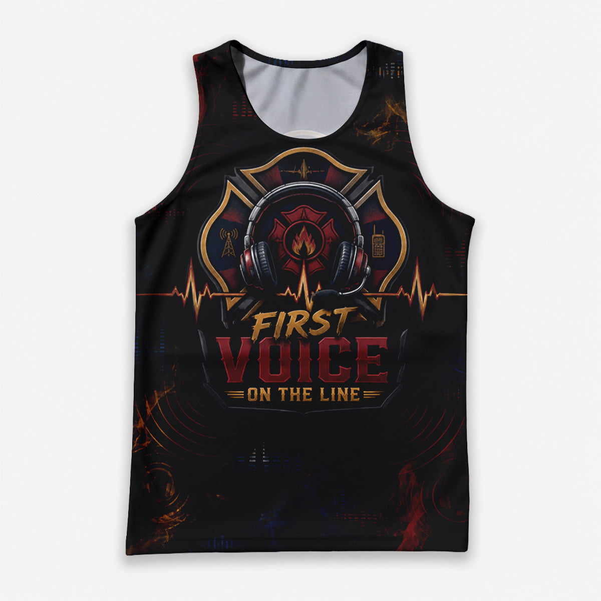 Men's Running Tank Top FirefighterFirst Voice On The Line Running Singlet