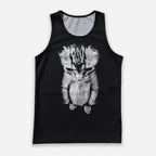 Cat Running Tank Top Sad Kitten Running Singlet for Men and Women
