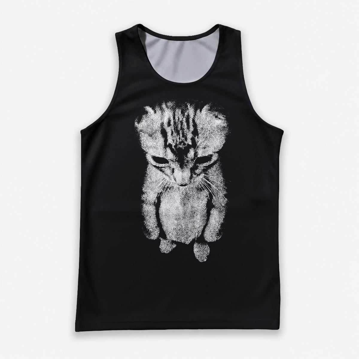 Cat Running Tank Top Sad Kitten Running Singlet for Men and Women