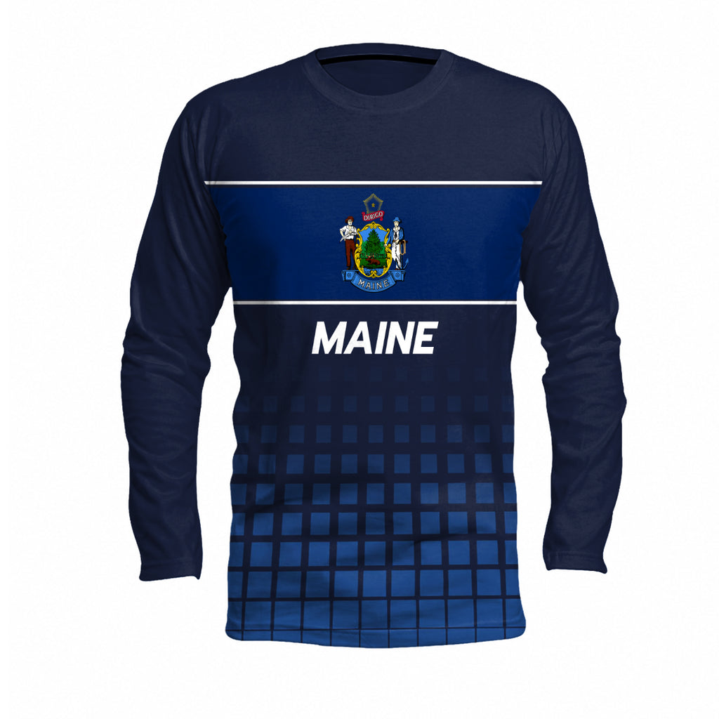 Maine State Pride Long Sleeve Running T-Shirt