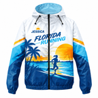 Custom Name Florida Sunrise Runner Florida Running Windbreaker Jacket