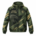 Custom Name Army Star Tactical Runner Running Windbreaker Jacket