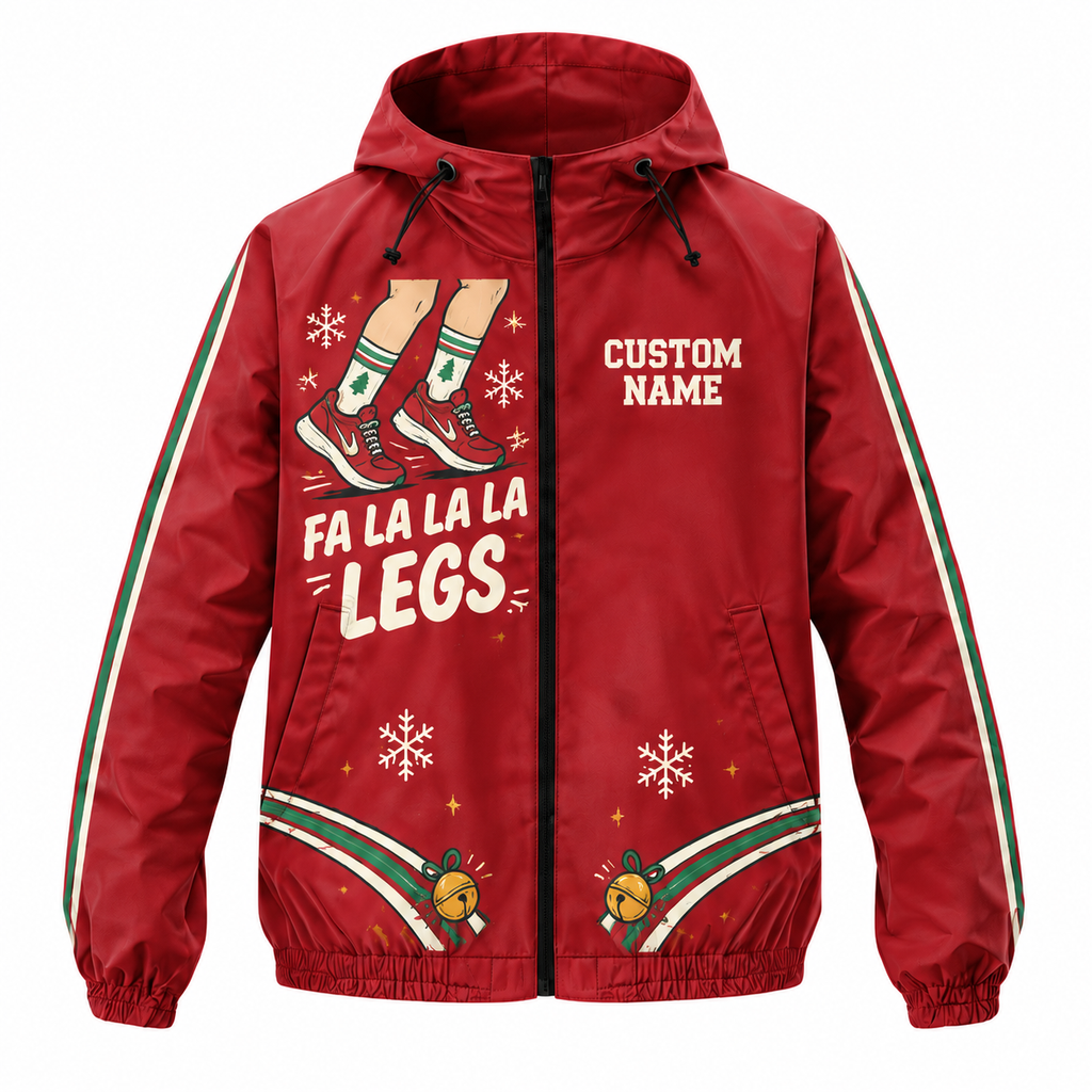 Custom Name Fa La La La Legs Running Windbreaker Jacket