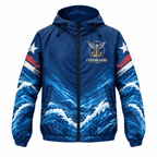 Custom Name Navy Anchor Veteran Running Windbreaker Jacket