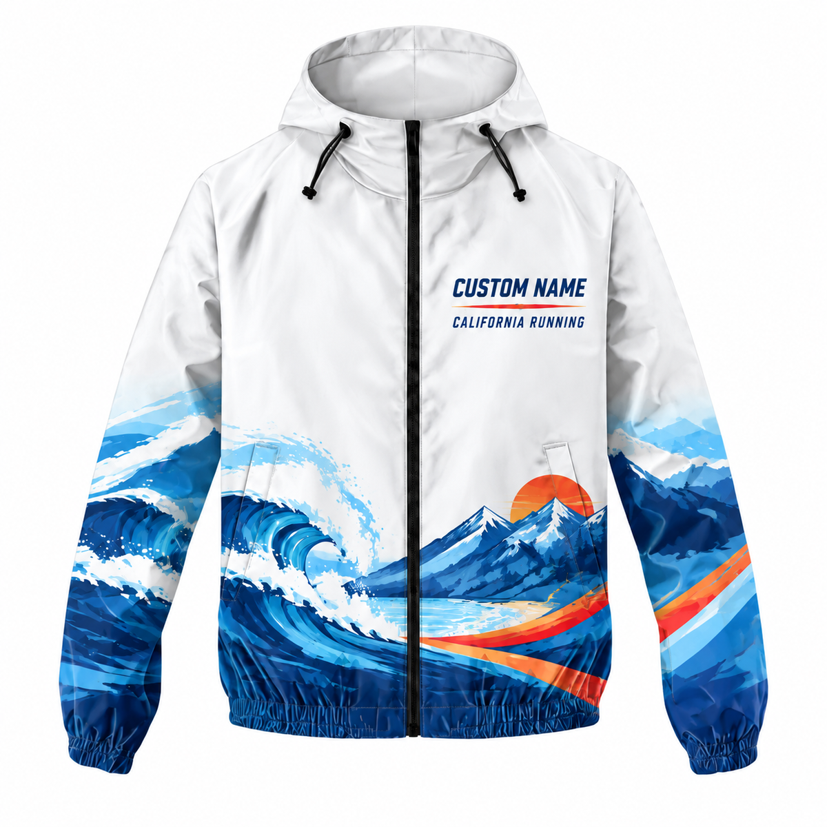 Custom Name California From Coast To Mountains Running Windbreaker Jacket