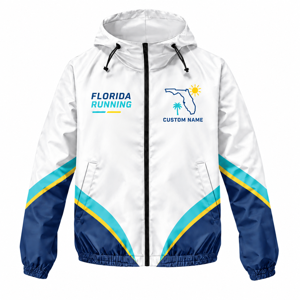 Custom Name Florida Minimal Sunshine Florida Running Windbreaker Jacket