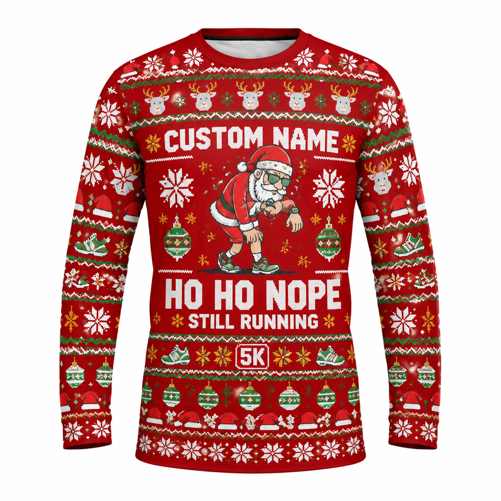 Custom Name Ho Ho Nope Running Long Sleeve Shirt