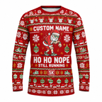 Custom Name Ho Ho Nope Running Long Sleeve Shirt