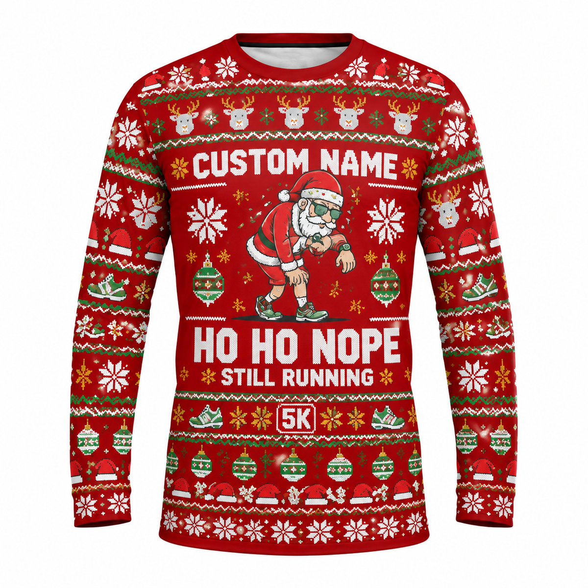 Custom Name Ho Ho Nope Running Long Sleeve Shirt