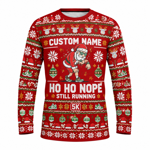 Custom Name Ho Ho Nope Running Long Sleeve Shirt