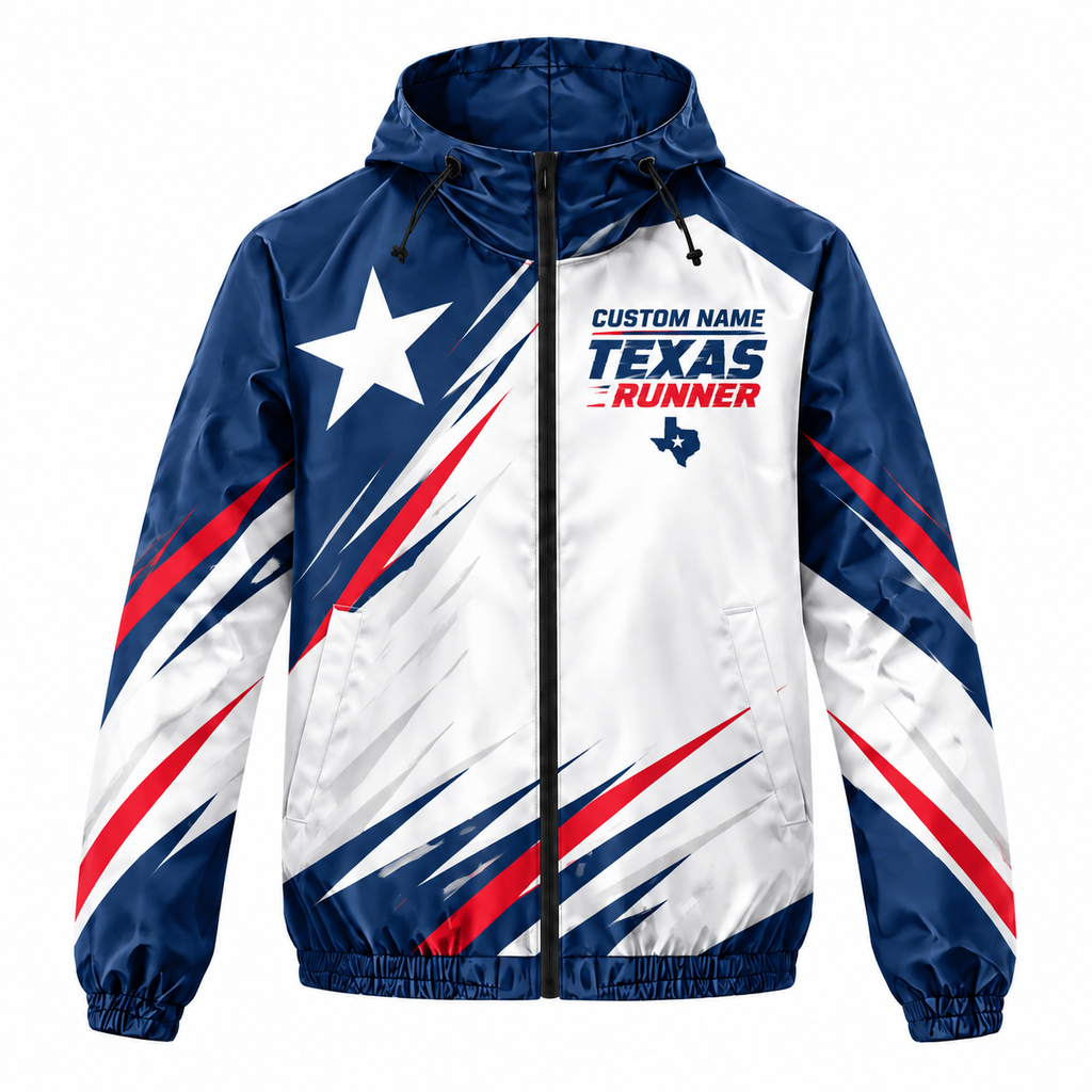 Custom Name Lone Star Runner Running Windbreaker Jacket