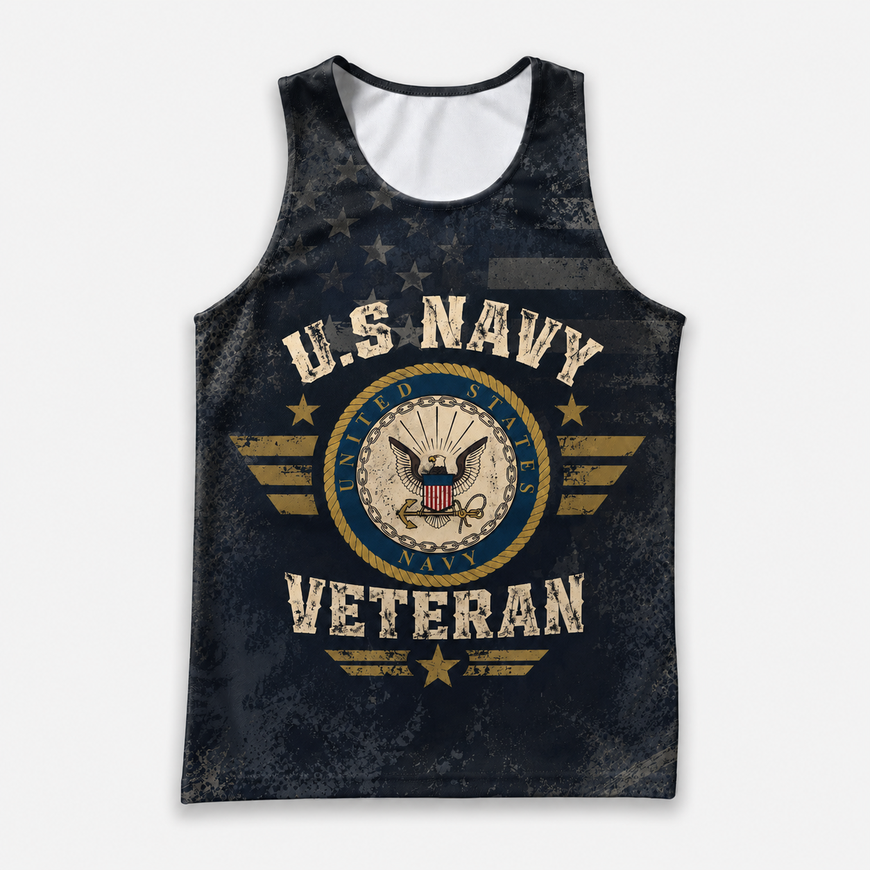 Veteran Running Tank Top - US Navy Veteran V7 Tech Singlet