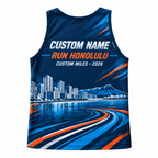 Custom Name Miles Honolulu Skyline Runner Running Tank Top