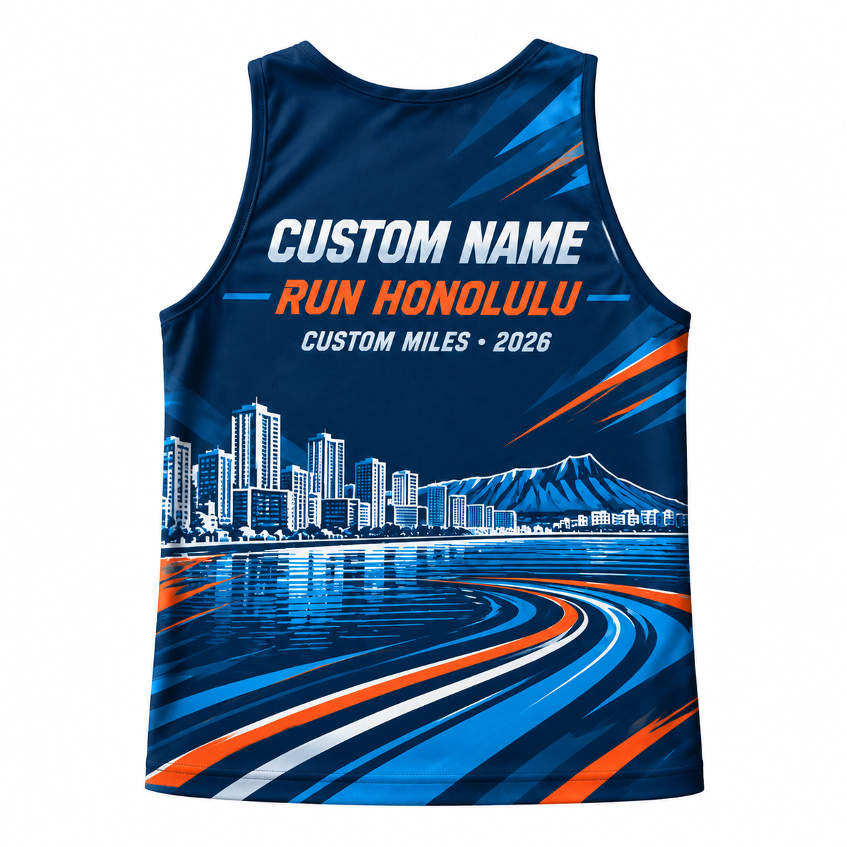 Custom Name Miles Honolulu Skyline Runner Running Tank Top