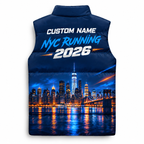 Custom Name NYC Midnight Lights Sleeveless Running Puffer Jacket